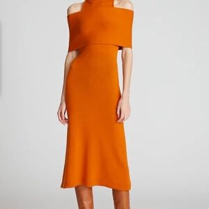 Ensley Dress In Wool and Cashmere Halston